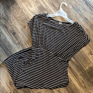Striped short sleeve Fitted Maternity Dress